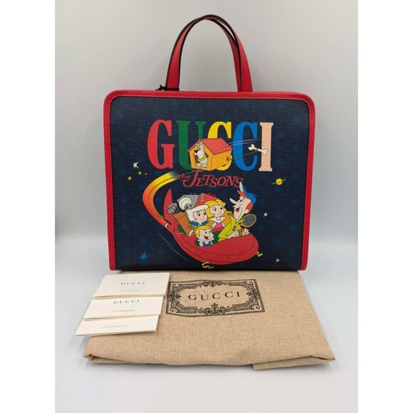 Gucci Kids x The Jetsons Cartoon Print Tote Bag Navy 605614 - Picture 11 of 11